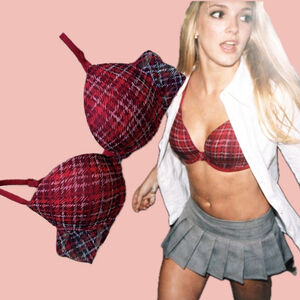 Y2K La Senza Remix Push Up Plunge Bra 36B Red Print – Padded